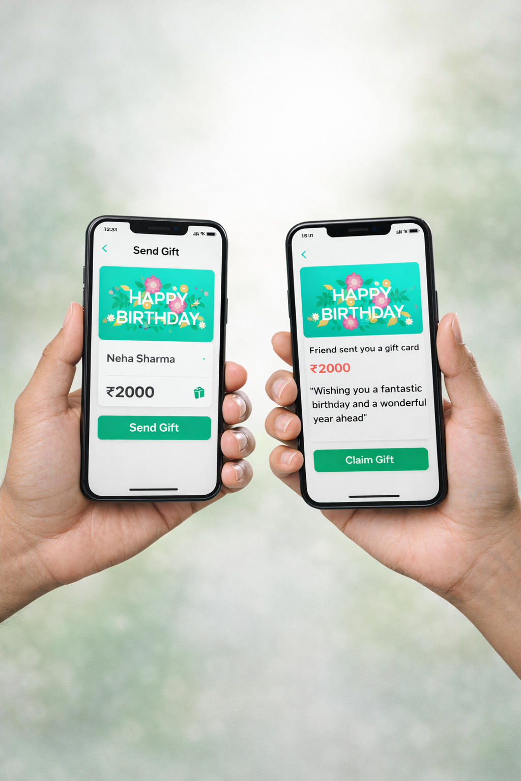 Person showing Wove Gifts mobile app